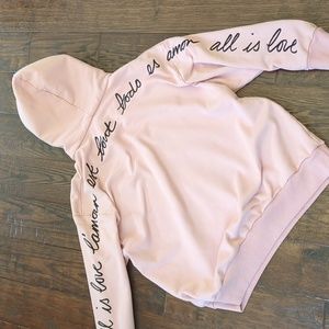 STELLA McCARTNEY I Pink All Is Love Embroidered French Cotton Terry Hoodie, XS